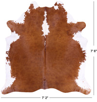 Thumbnail for SUPER SALE Brown & White Natural Cowhide Rug - XX-Large 7' 6
