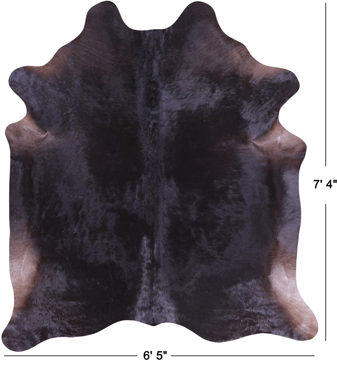 SUPER SALE Dark Brown Natural Cowhide Rug - XX-Large 7' 4"H x 6' 5"W