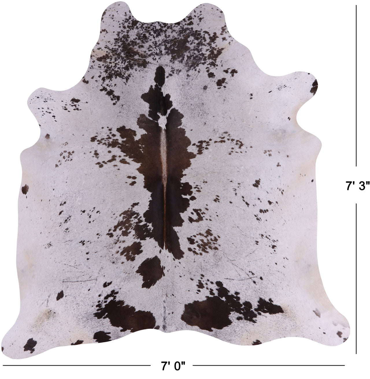 SUPER SALE Brown Salt & Pepper Natural Cowhide Rug - X-Large 7' 3"H x 7' 0"W