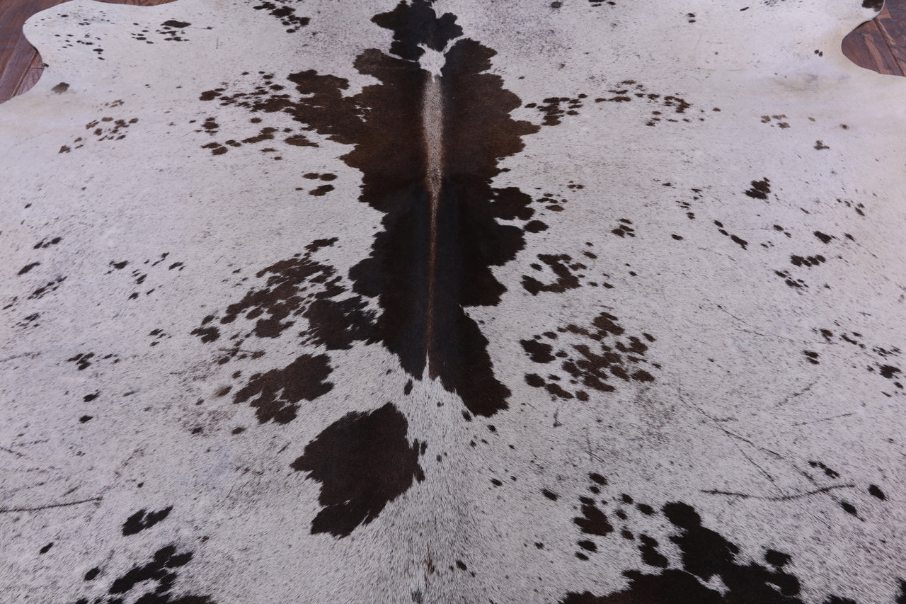 SUPER SALE Brown Salt & Pepper Natural Cowhide Rug - X-Large 7' 3"H x 7' 0"W