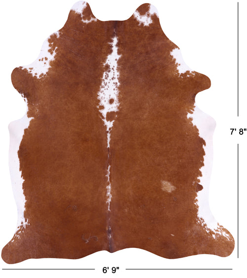 SUPER SALE Brown & White Natural Cowhide Rug - XX-Large 7' 8
