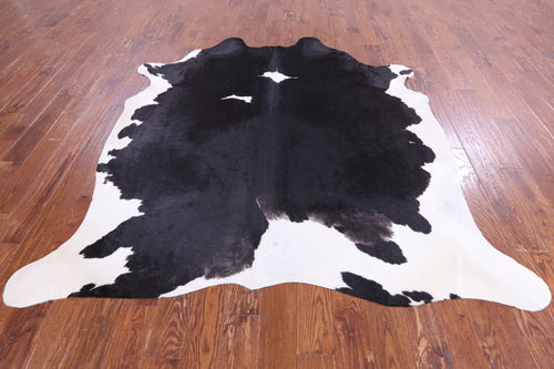 SUPER SALE Black & White Natural Cowhide Rug - XX-Large 7' 5