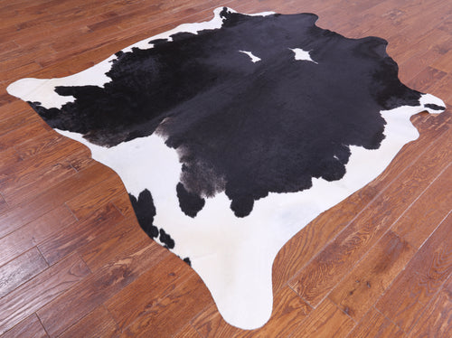 SUPER SALE Black & White Natural Cowhide Rug - XX-Large 7' 5