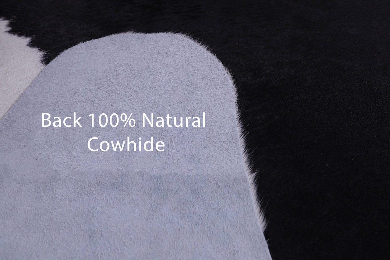 SUPER SALE Black & White Natural Cowhide Rug - XX-Large 7' 5"H x 6' 9"W