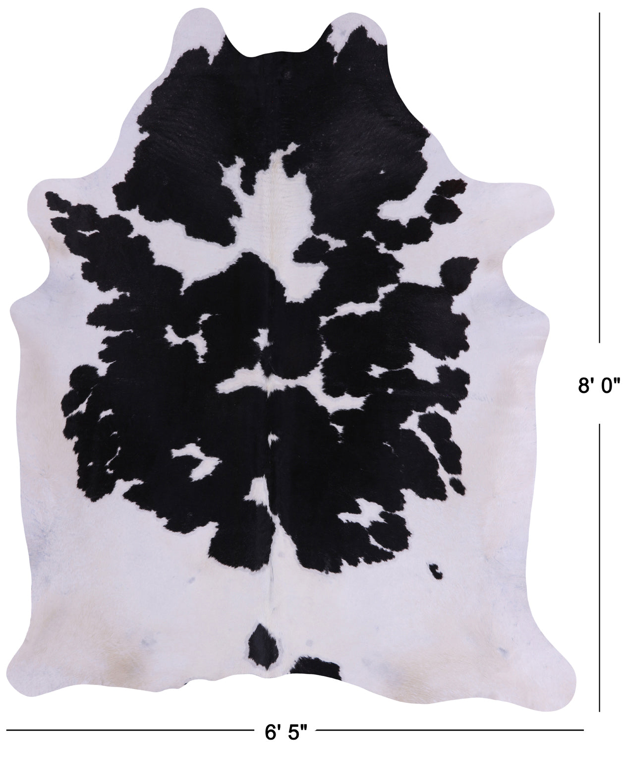 SUPER SALE Black & White Natural Cowhide Rug - XX-Large 8' 0"H x 6' 5"W