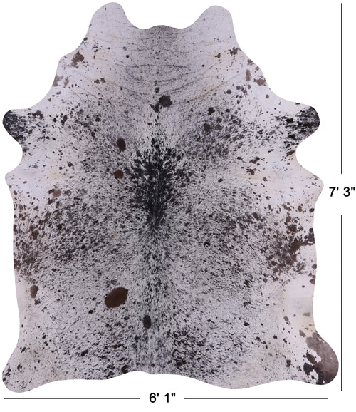 SUPER SALE Brown Salt & Pepper Natural Cowhide Rug - X-Large 7' 3