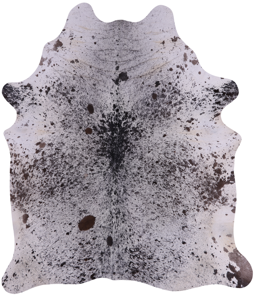 SUPER SALE Brown Salt & Pepper Natural Cowhide Rug - X-Large 7' 3"H x 6' 1"W
