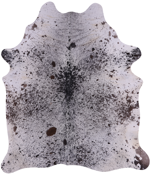 SUPER SALE Brown Salt & Pepper Natural Cowhide Rug - X-Large 7' 3