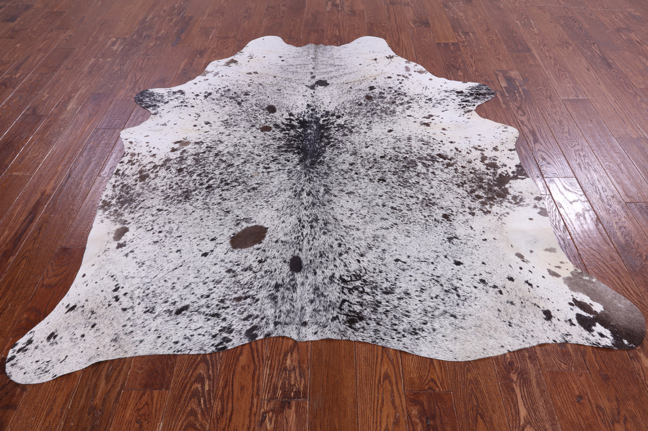 SUPER SALE Brown Salt & Pepper Natural Cowhide Rug - X-Large 7' 3"H x 6' 1"W