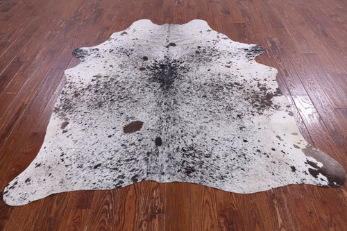 SUPER SALE Brown Salt & Pepper Natural Cowhide Rug - X-Large 7' 3