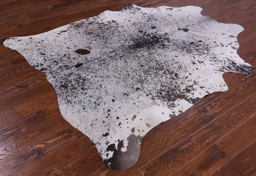 SUPER SALE Brown Salt & Pepper Natural Cowhide Rug - X-Large 7' 3