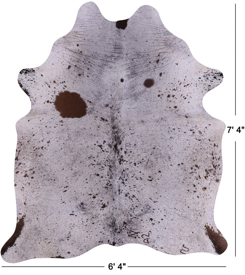 SUPER SALE Brown Salt & Pepper Natural Cowhide Rug - XX-Large 7' 4