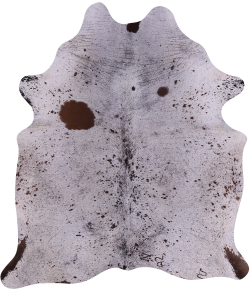 SUPER SALE Brown Salt & Pepper Natural Cowhide Rug - XX-Large 7' 4