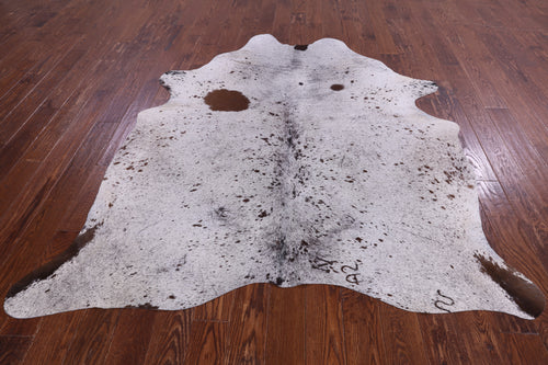 SUPER SALE Brown Salt & Pepper Natural Cowhide Rug - XX-Large 7' 4