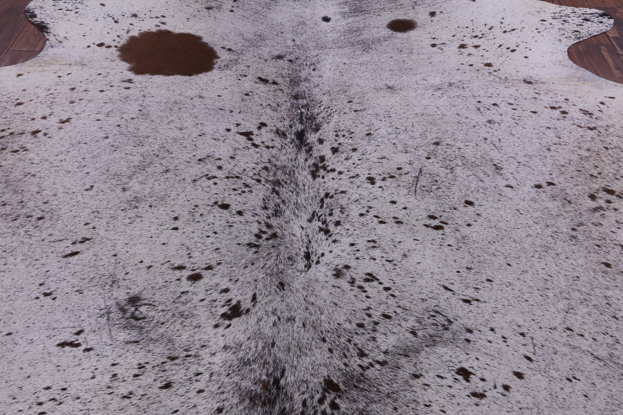 SUPER SALE Brown Salt & Pepper Natural Cowhide Rug - XX-Large 7' 4"H x 6' 4"W