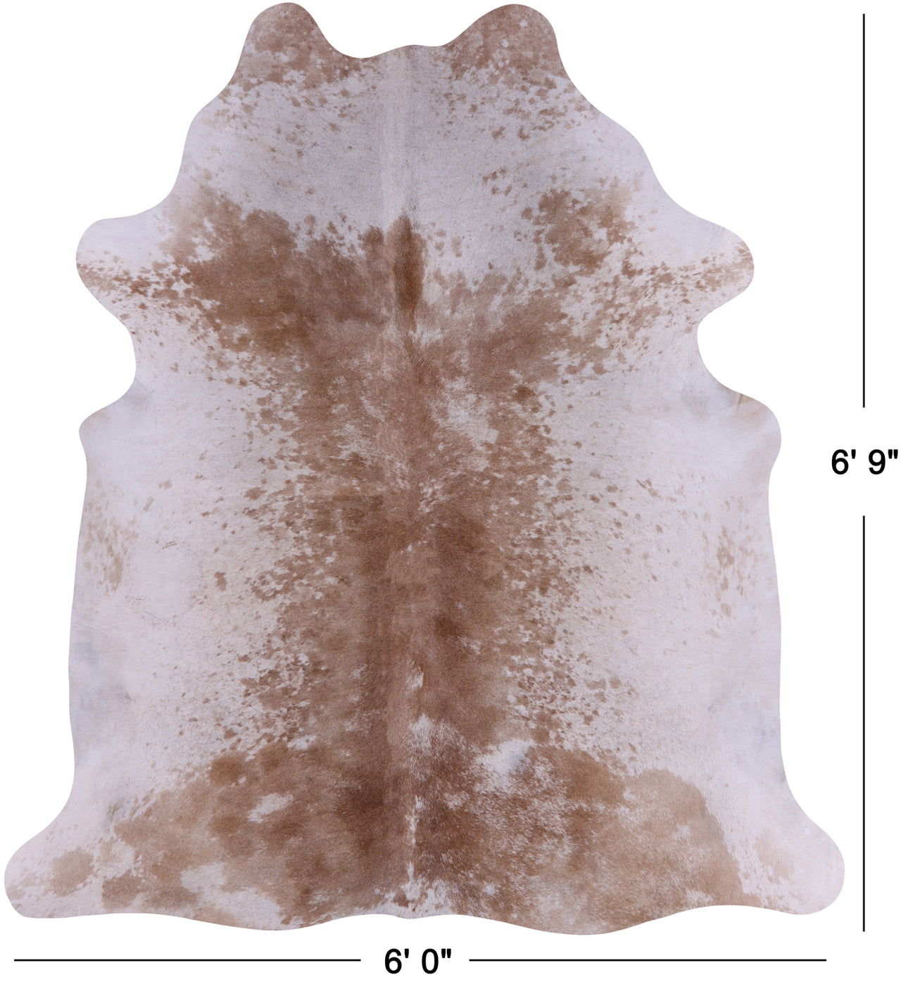 SUPER SALE Brown Salt & Pepper Natural Cowhide Rug - X-Large 6' 9"H x 6' 0"W