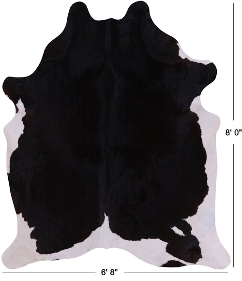 SUPER SALE Black & White Natural Cowhide Rug - XX-Large 8' 0