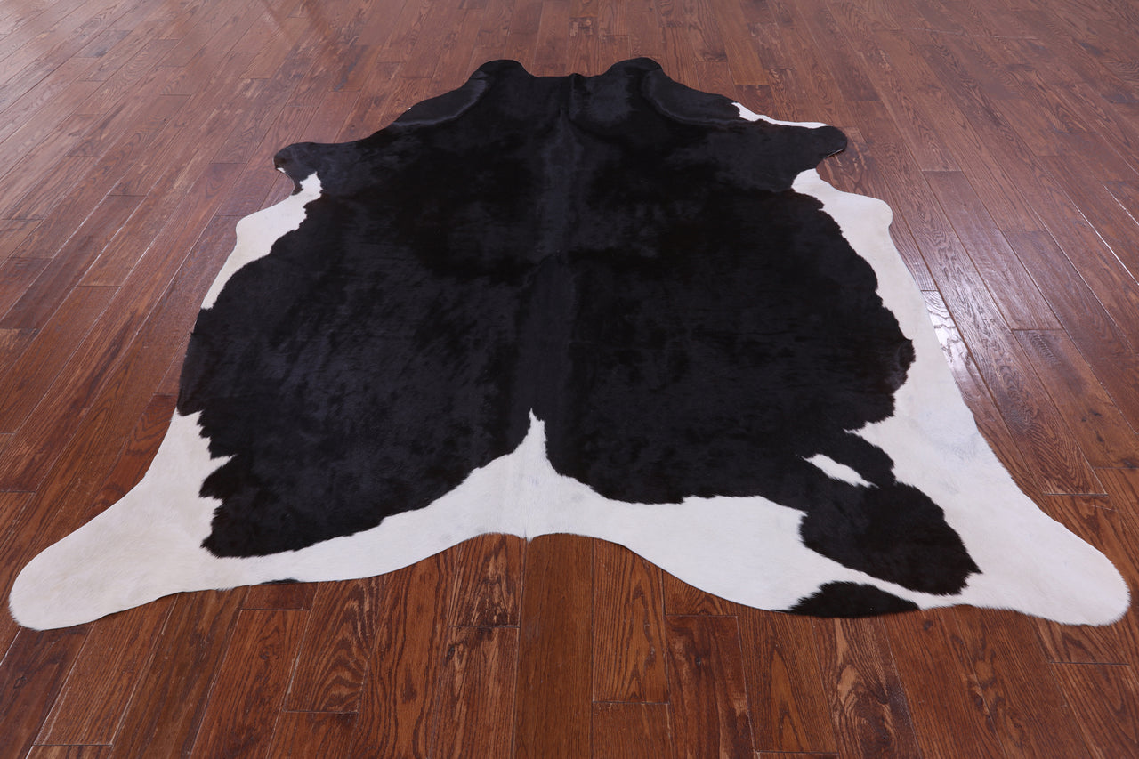 SUPER SALE Black & White Natural Cowhide Rug - XX-Large 8' 0"H x 6' 8"W