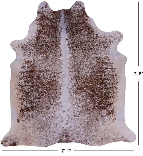 SUPER SALE Brown Salt & Pepper Natural Cowhide Rug - XX-Large 7' 8