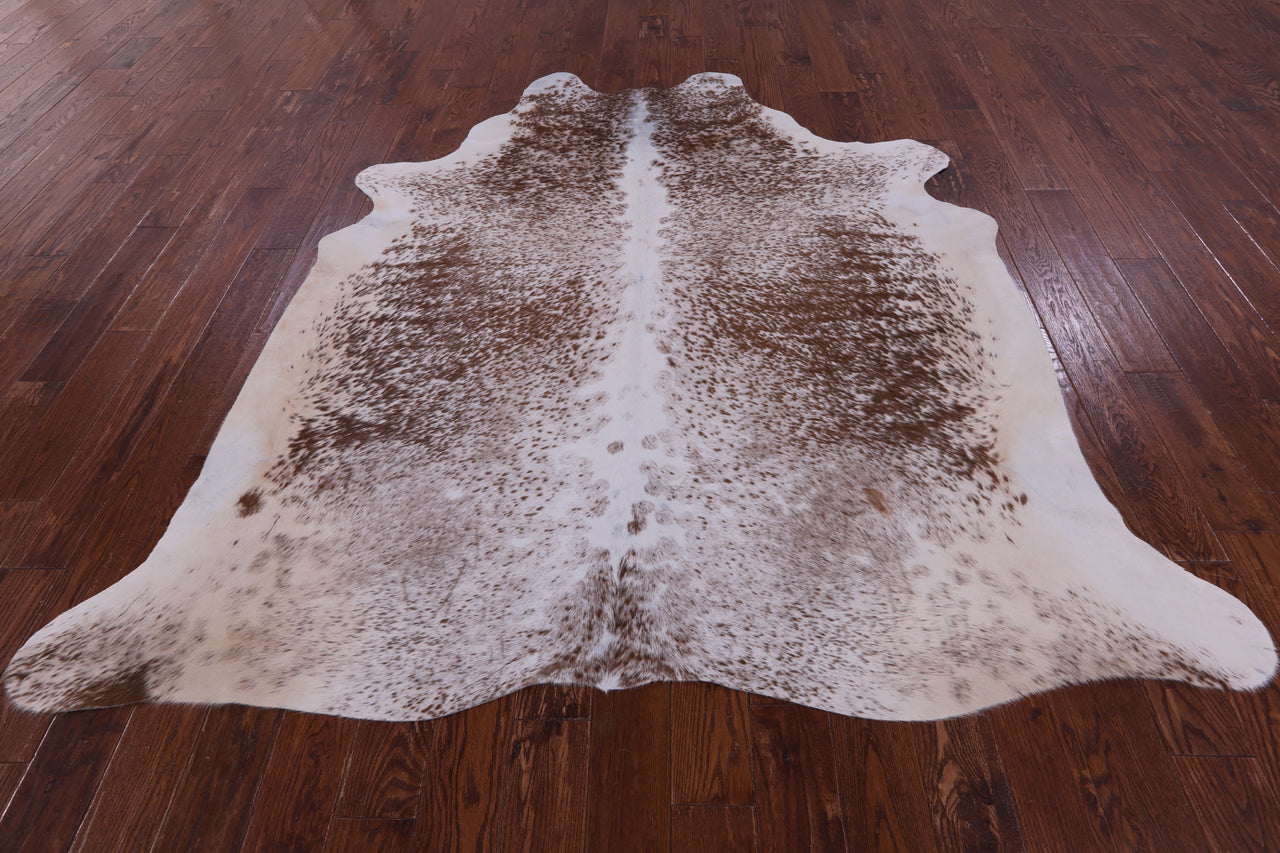 SUPER SALE Brown Salt & Pepper Natural Cowhide Rug - XX-Large 7' 8"H x 7' 1"W