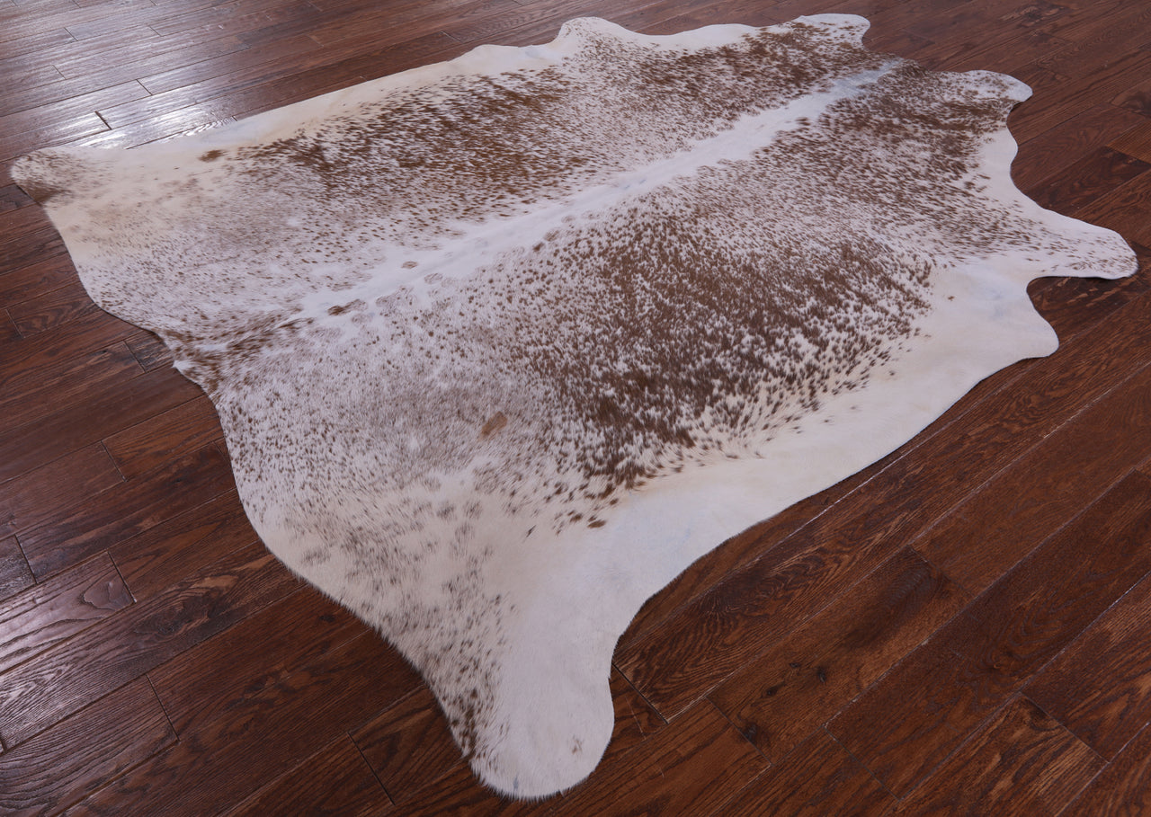 SUPER SALE Brown Salt & Pepper Natural Cowhide Rug - XX-Large 7' 8"H x 7' 1"W