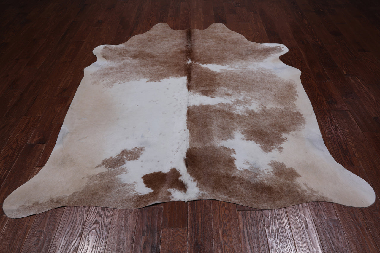 SUPER SALE Brown & White Natural Cowhide Rug - XX-Large 7' 4"H x 6' 6"W