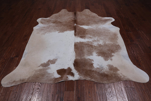 SUPER SALE Brown & White Natural Cowhide Rug - XX-Large 7' 4