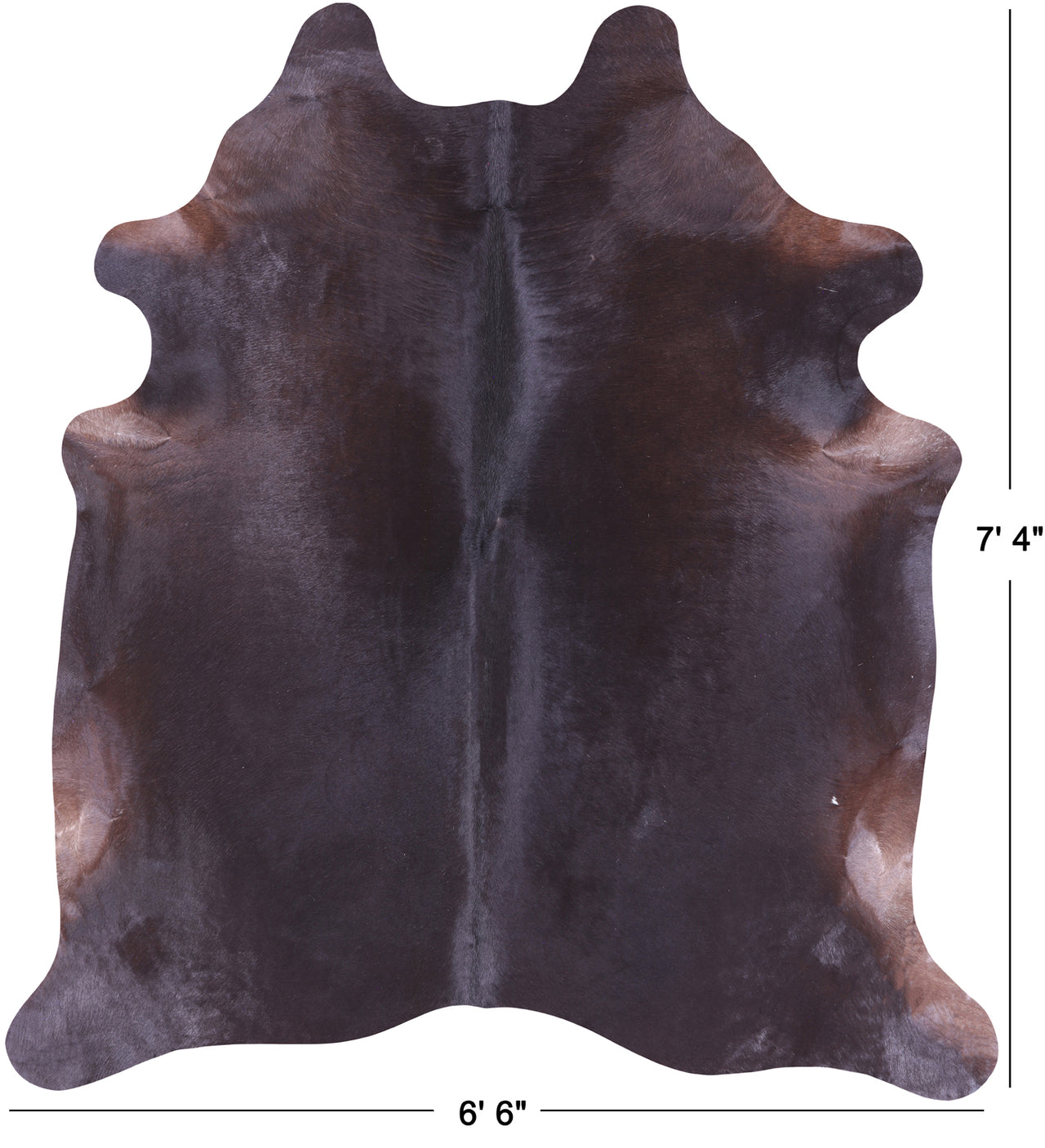 SUPER SALE Dark Brown Natural Cowhide Rug - XX-Large 7' 4"H x 6' 6"W