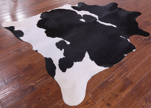 SUPER SALE Black & White Natural Cowhide Rug - XX-Large 7' 9