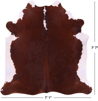Thumbnail for SUPER SALE Brown & White Natural Cowhide Rug - XX-Large 7' 7