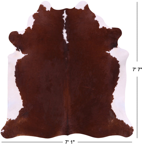 SUPER SALE Brown & White Natural Cowhide Rug - XX-Large 7' 7