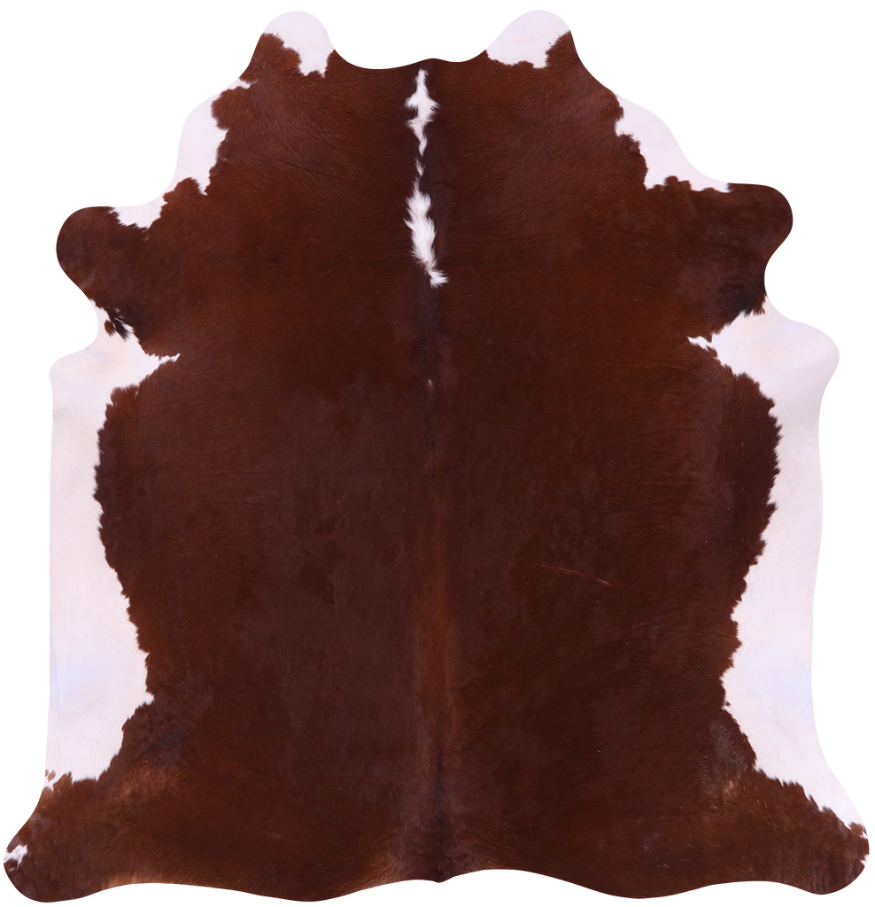SUPER SALE Brown & White Natural Cowhide Rug - XX-Large 7' 7"H x 7' 1"W