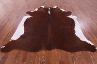 Thumbnail for SUPER SALE Brown & White Natural Cowhide Rug - XX-Large 7' 7