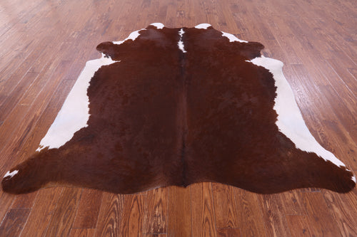 SUPER SALE Brown & White Natural Cowhide Rug - XX-Large 7' 7