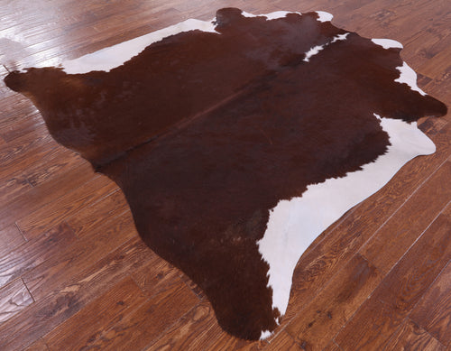 SUPER SALE Brown & White Natural Cowhide Rug - XX-Large 7' 7