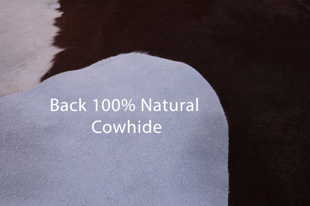 SUPER SALE Brown & White Natural Cowhide Rug - XX-Large 7' 7"H x 7' 1"W