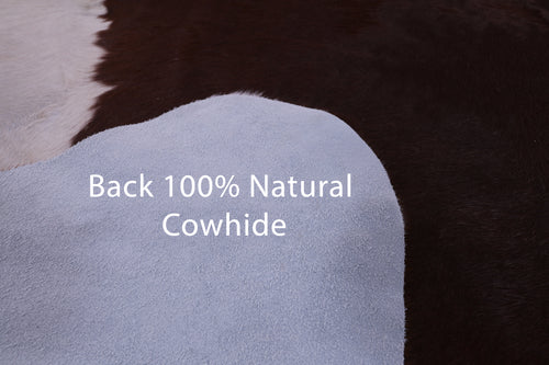 SUPER SALE Brown & White Natural Cowhide Rug - XX-Large 7' 7
