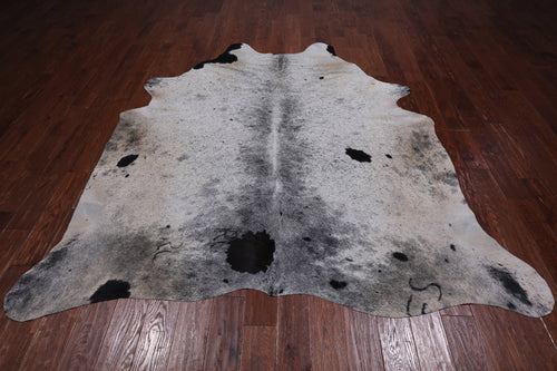 SUPER SALE Black Salt & Pepper Natural Cowhide Rug - XX-Large 7' 7