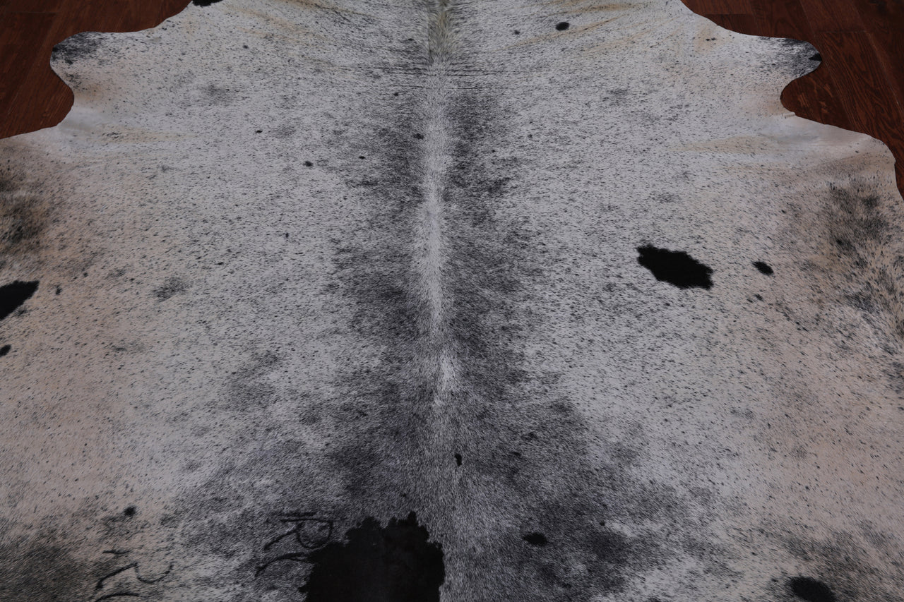 SUPER SALE Black Salt & Pepper Natural Cowhide Rug - XX-Large 7' 7"H x 7' 3"W