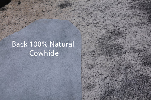 SUPER SALE Black Salt & Pepper Natural Cowhide Rug - XX-Large 7' 7
