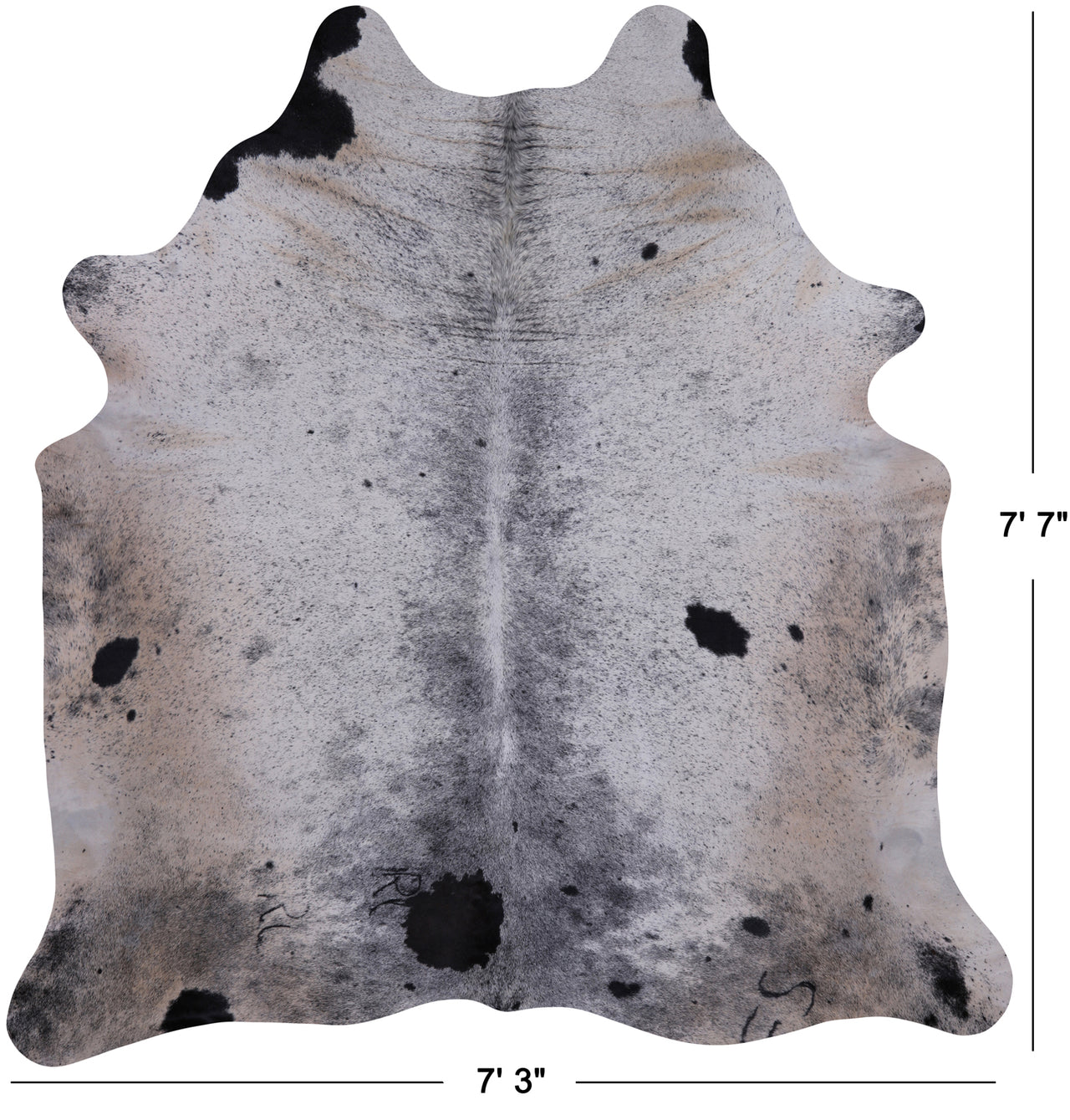 SUPER SALE Black Salt & Pepper Natural Cowhide Rug - XX-Large 7' 7"H x 7' 3"W