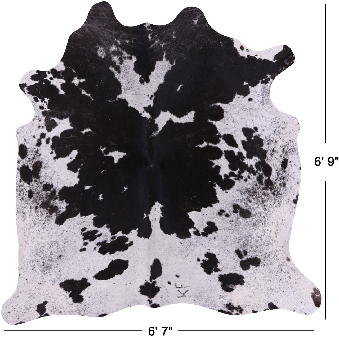 SUPER SALE Black Salt & Pepper Natural Cowhide Rug - X-Large 6' 9"H x 6' 7"W