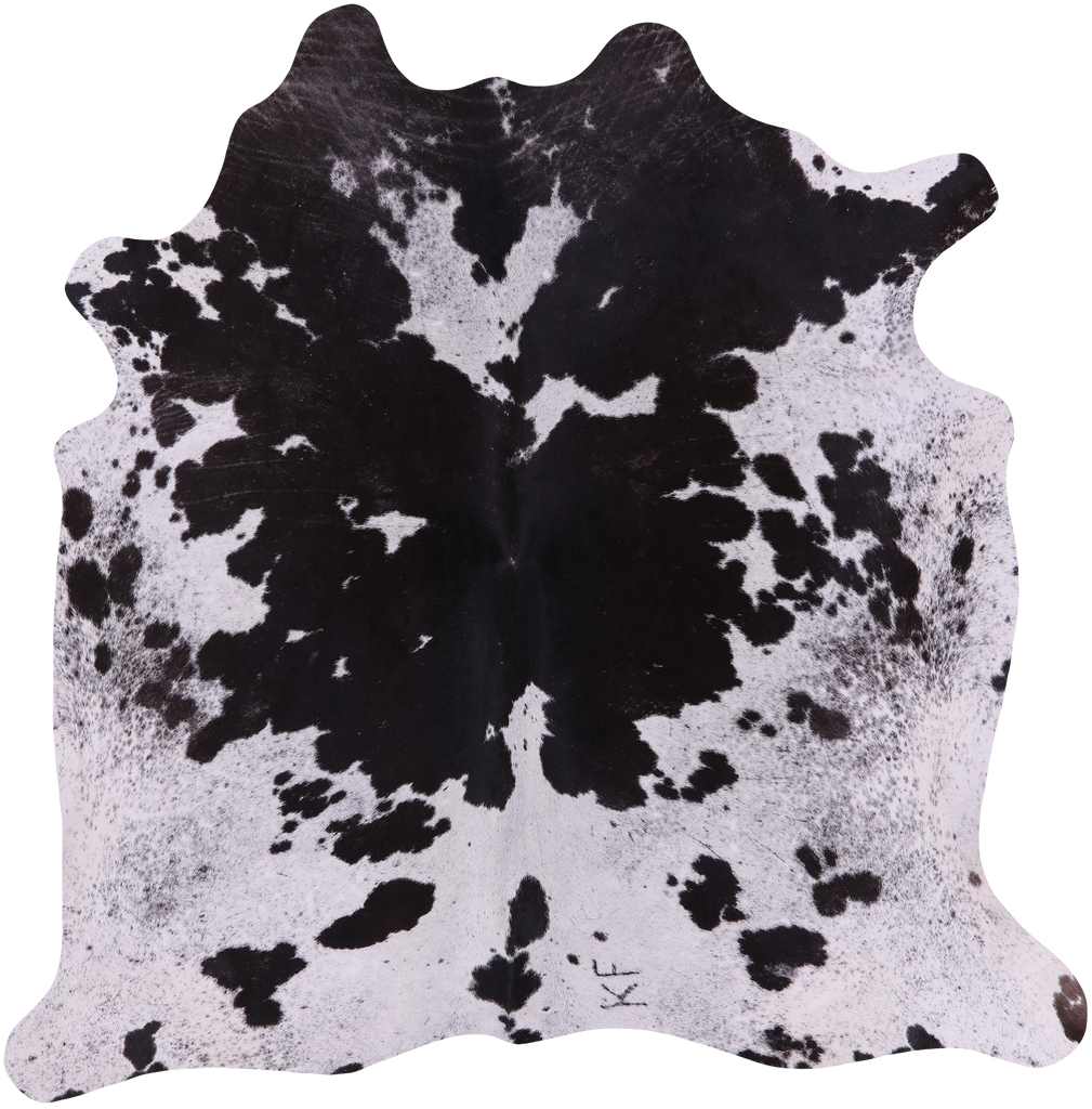 SUPER SALE Black Salt & Pepper Natural Cowhide Rug - X-Large 6' 9"H x 6' 7"W