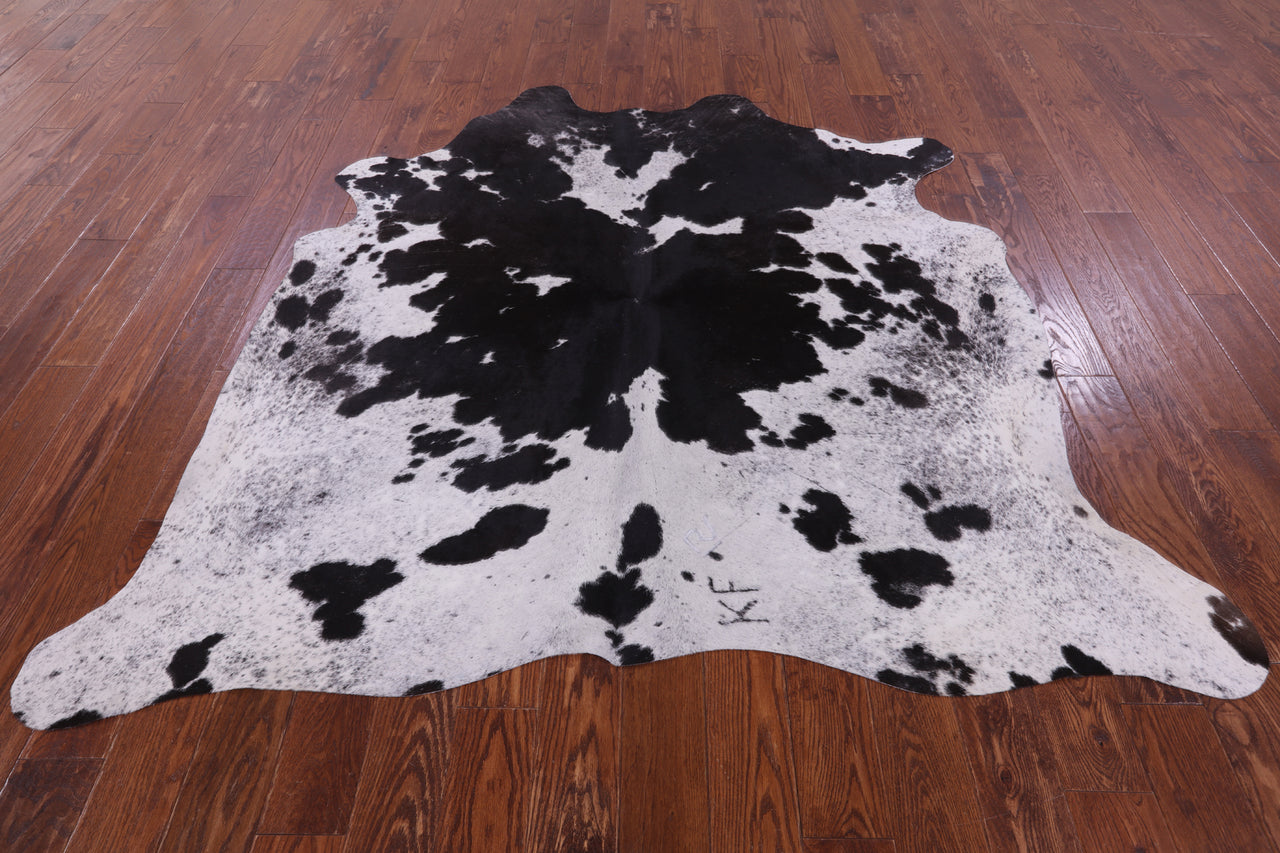 SUPER SALE Black Salt & Pepper Natural Cowhide Rug - X-Large 6' 9"H x 6' 7"W