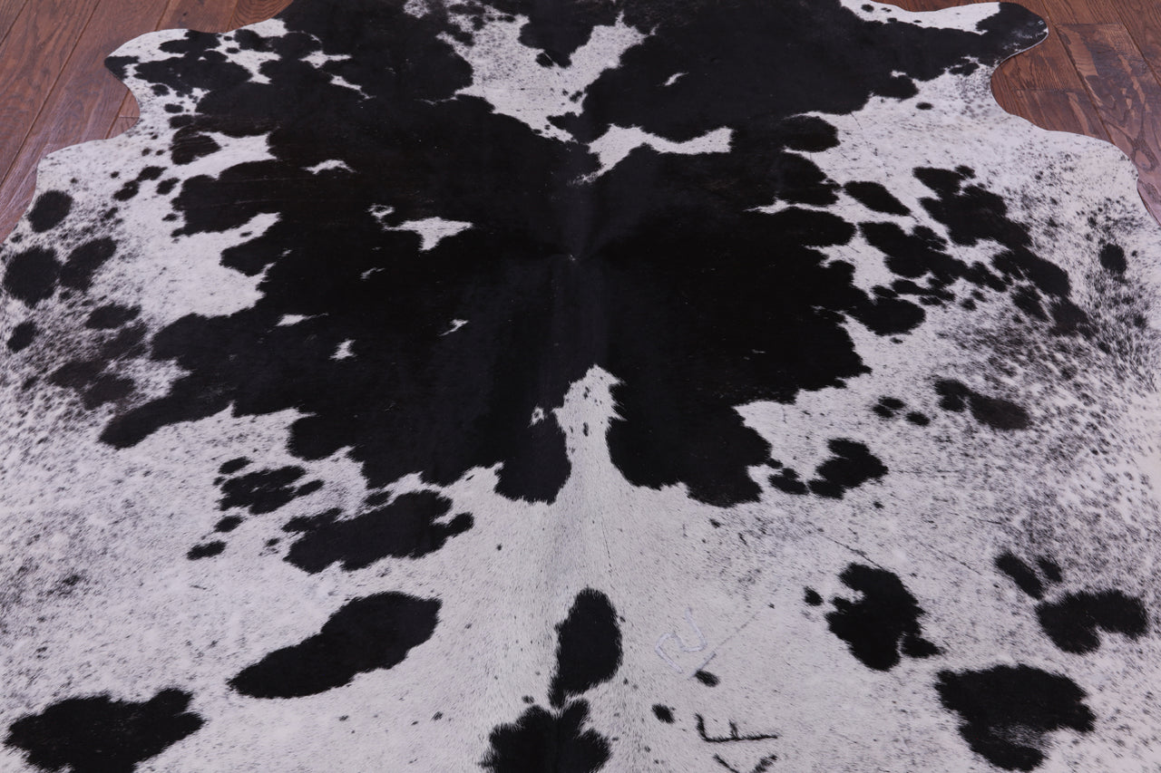 SUPER SALE Black Salt & Pepper Natural Cowhide Rug - X-Large 6' 9"H x 6' 7"W