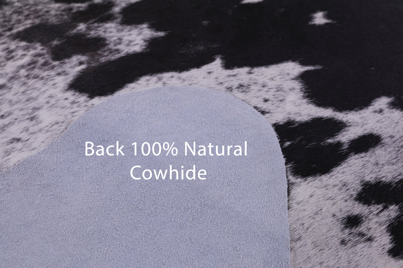 SUPER SALE Black Salt & Pepper Natural Cowhide Rug - X-Large 6' 9"H x 6' 7"W