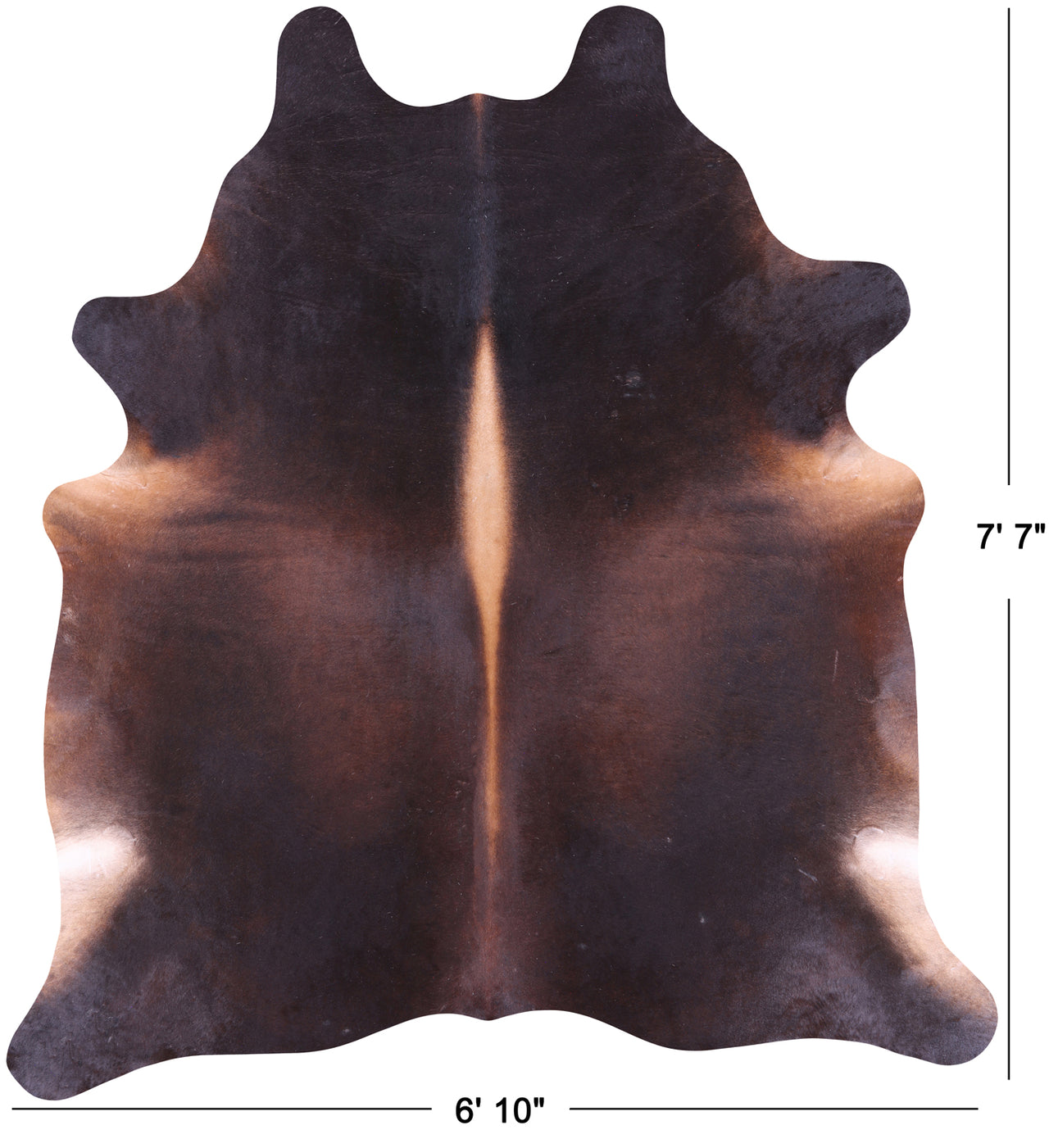 SUPER SALE Dark Brown Natural Cowhide Rug - XX-Large 7' 7"H x 6' 10"W