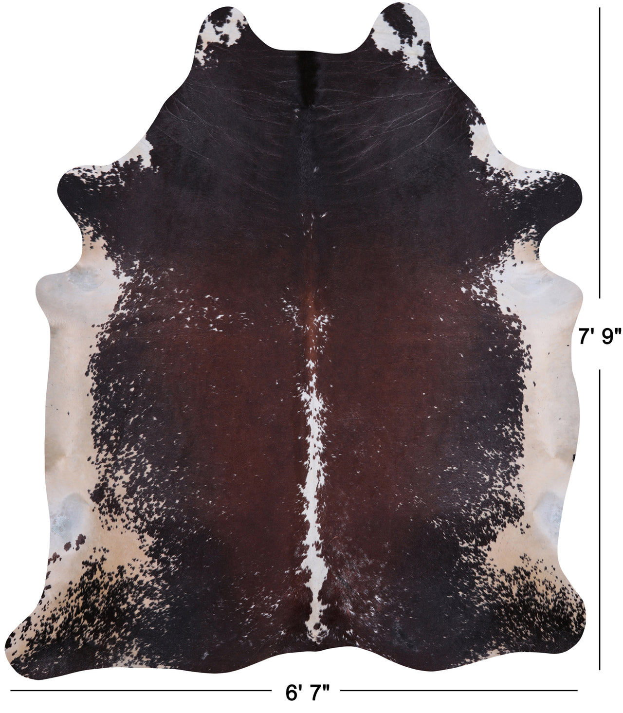 SUPER SALE Brown Salt & Pepper Natural Cowhide Rug - XX-Large 7' 9"H x 6' 7"W