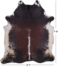 Thumbnail for SUPER SALE Brown Salt & Pepper Natural Cowhide Rug - XX-Large 7' 9