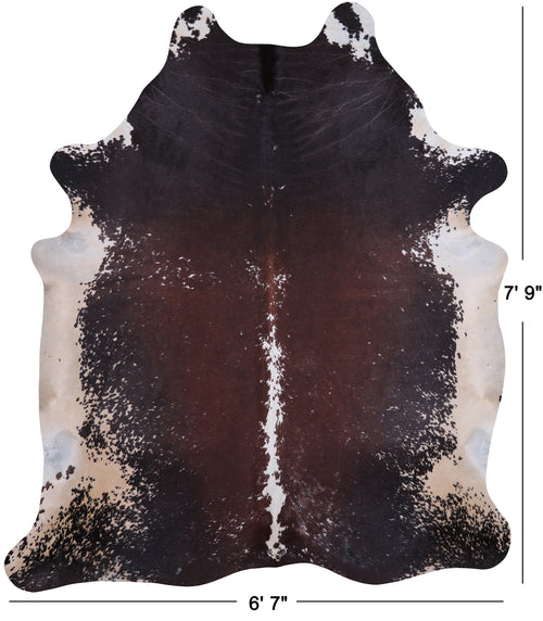 SUPER SALE Brown Salt & Pepper Natural Cowhide Rug - XX-Large 7' 9